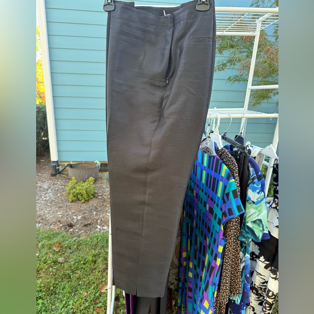 Black silk pants